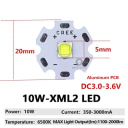 DC3V/6V/24V XML2 T6 XHP70 XHP90 XHP110 LED COB Replace 18W 30W 36W 45W 54W 72W For Flashlight Car Light Diving Light Source