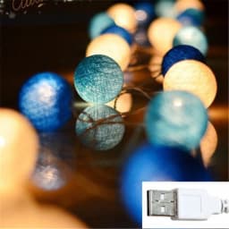 10/20/40 LED Cotton USB Balls String Christmas Fairy Lights Novelty Lamp Chain for Home Outdoor Garland Wedding Party Decoration