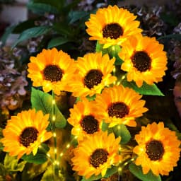 3 Head Solar Sunflower Lights LED Light Garland Outdoor Waterproof Garden Lawn Party Christmas Decoration Solar Powered Lamp