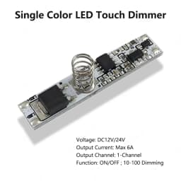 Smart LED Touch Dimmer 12V 24V 6A Hidden Dimmable Strip Lamp On/Off Controller Lighting Constant Voltage Fixtures Dimming Switch
