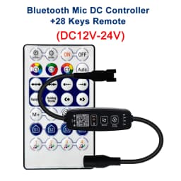 WS2811 WS2812B LED Controller Bluetooth Music Built-in MIC 28Keys Remote Control Individually Addressable LED Pixel Strip Light