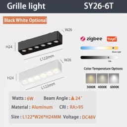 6MM Smart Tuya Zigbee Magnetic Track Light Dimmable 48V Ultra Thin Rail Surface Mount System Black White Slim Magnet Track Lamp
