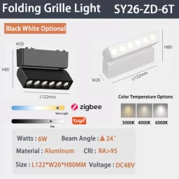 6MM Smart Tuya Zigbee Magnetic Track Light Dimmable 48V Ultra Thin Rail Surface Mount System Black White Slim Magnet Track Lamp