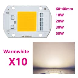10 Pieces LED COB 5W Chip 50W LED Bulb, 10W 20W 30W LED Light Bulbs Lamp 220V, LED Matrix for Outdoor Indoor Flood Light, White
