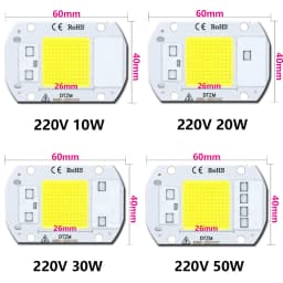 10 Pieces LED COB 5W Chip 50W LED Bulb, 10W 20W 30W LED Light Bulbs Lamp 220V, LED Matrix for Outdoor Indoor Flood Light, White