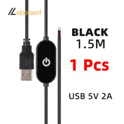 2A 5V USB Touch Dimming Switch Cable 1.5M USB 2.0A to 2 Wire Output 5-100% Dimmer Controller for Single Channel LED Strip Lights
