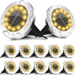 16 LEDs Bright Solar Ground Lights Outdoor Waterproof Solar LED Light for Pathway Garden Yard Lawn Walkway Driveway Decoration