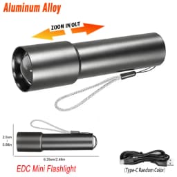 High Power T6 Led Flashlights Zoomable Camping Torch With Pen Clip Waterproof 4 Lighting Modes Multi Function USB Charger
