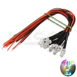 10PCS 5mm LED 5-12V 20cm Pre-wired White Red Green Blue Yellow UV RGB Diode Lamp Decoration Light Emitting Diodes Pre-soldered