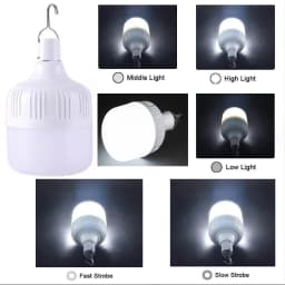 1-8pcs Portable Outdoor Camping Lights USB Rechargeable Lamp LED Emergency Bulb Hook High Power Tents Lantern Night Lights Bulb