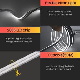 24V Neon Led Strip Lights 2835 IP67 Waterproof Soft Neon Rope Light Orange Red Blue Green White Pink Yellow for Home Decoration