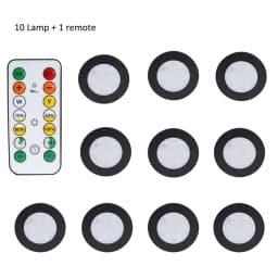 Round LED Cabinet Closet Light CCT Under Furniture Dimmable Lamps Battery Powered Night Bedroom Wardrobe Lighting Remote Control