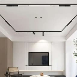 6MM Thin Smart Tuya Zigbee Dimmable Ceiling Surface Mount Magnetie Track Light System Black White Slim Lamp Safe DC48V for Home