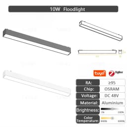 6MM Thin Smart Tuya Zigbee Dimmable Ceiling Surface Mount Magnetie Track Light System Black White Slim Lamp Safe DC48V for Home