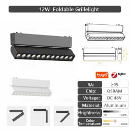6MM Thin Smart Tuya Zigbee Dimmable Ceiling Surface Mount Magnetie Track Light System Black White Slim Lamp Safe DC48V for Home