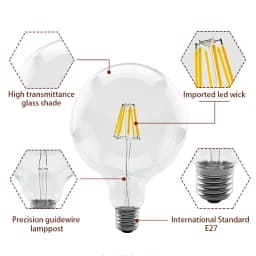 Retro Edison Filament LED Light Bulb E27 AC 220V 240V G80 G95 G125 Globe Light Glass Bulb 2W 4W 6W 8W Lampara LED Lamp