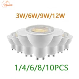 1-10PCS LED spot light GU10 AC220V LED energy saving bulb 3W 6W 9W 12W LED Lamp Spotlight Bulb 38 Degree lampara for home