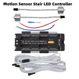 Stair LED Motion Sensor Light Strip 32 Channel Dimming Indoor Night Lighting 12V/24V Flexible LED Tape Step Staircase Controller