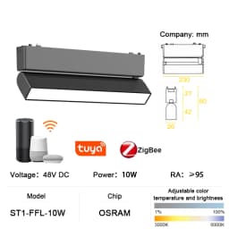 ST1 Series Smart TUYA ZIGBEE Ultra Thin Aluminum Magnetic Track Light 6mm No Cell Required High Hardness Modern Flexible Fixture