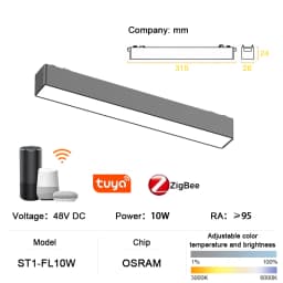 ST1 Series Smart TUYA ZIGBEE Ultra Thin Aluminum Magnetic Track Light 6mm No Cell Required High Hardness Modern Flexible Fixture