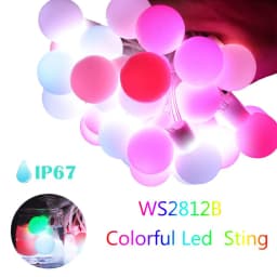 WS2812b LED Round Ball String Lights Addressable Individually Strip For Holiday Outdoor Decor Christmas Party Decoration DC5V