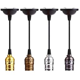 Vintage Lampholder E26 E27 Metal Chain Industrial Lamp Base 110V 220V Aluminum Switch Socket For Vials Pendant Light