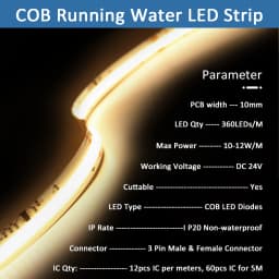 WS2811 Horse Running COB LED Strip 20M 15M 10M 24V Water Flow LED Tape Ribbon Light with Banlanx APP SP636E Touch Controller Set