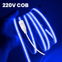 AC 230V COB Strip 240LEDs/M IP65 Waterproof Tape Adhesive With 2Pin Wire Cable 220V Cold Natural Warm White 10CM Can Be Cut