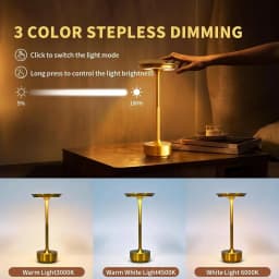 HPH Decorative Table Lamp Wireless Simple Dimmable Room Decorations Classic Retro Table Lamp Rechargeable Touch Desk Lamp