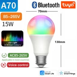 TNCE Tuya E27 Bulb WIFI Zigbee Bluetooth, Dimmable Light LED Lamp 2700-6500k RGB, Smart Life APP, Voice with Alexa Google Home