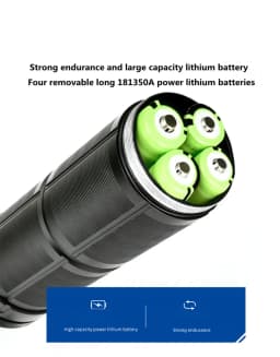 High Power White Laser Flashlight Super Bright LED Spotlight Long Range Torch Zoom Emergency Outdoor With Battery Indicator