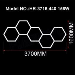 Hexagon LED Lighting for Garage Barbecue Shop Barbershop Gym Bar Car Detailing Showroom 4S Workshop Ceiling Light Honeycomb Tube