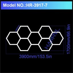 Hexagon LED Lighting for Garage Barbecue Shop Barbershop Gym Bar Car Detailing Showroom 4S Workshop Ceiling Light Honeycomb Tube