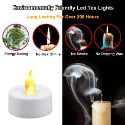 LED Candles 24/12 Pack Flameless Flickering Tea Light Warm White Candle for Party Wedding Birthday Christmas Gifts Home Decor