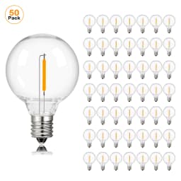 LED G40 1W PET Shatterproof Light Bulb E12 110V 220V Dimmable Waterproof Plastic Led Globe Outdoor String Light Replace Bulbs