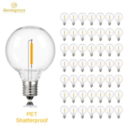 LED G40 1W PET Shatterproof Light Bulb E12 110V 220V Dimmable Waterproof Plastic Led Globe Outdoor String Light Replace Bulbs