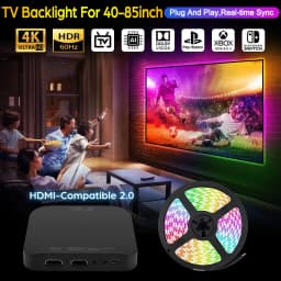 2026 New Ambient TV LED Backlight Sync to Screen For 40-85Inch Real-Time Sync LED Light Strip For 4K HDMI-Compatible 2.0 Device