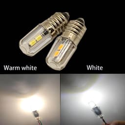 E10 4SMD DC 3V 6V 12V E10 LED Bulb For Flashlight Replacement Torch Work Light Instrument Lamp White and Warm White