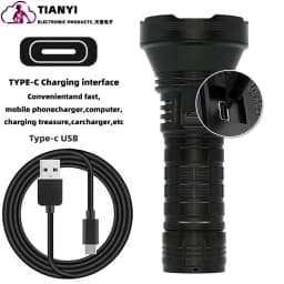 Strong Light Outdoor Multi-Function Battery Charger Flashlight 26650 Lithium Battery Charging Waterproof Lighting Night Lights
