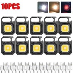Heinast Mini LED Flashlight Magnetic COB Outdoor Camping Pocket Work Light 800 Lumens USB Rechargeable 7 Modes Spotlights