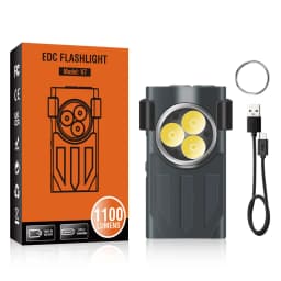 BORUiT V7 LED EDC Keychain Flashlight 1100LM USB-C Rechargeable Mini Torch with Clip Magnet Red UV Light Camping Pocket Lantern