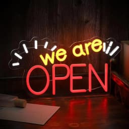 We Are Open Neon Sign Adjustable Brightness LED Neon Light Signs by USB for Window Shop Bar Salon Cafes Restaurant Pubs Decor