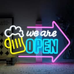 We Are Open Neon Sign Adjustable Brightness LED Neon Light Signs by USB for Window Shop Bar Salon Cafes Restaurant Pubs Decor