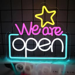 We Are Open Neon Sign Adjustable Brightness LED Neon Light Signs by USB for Window Shop Bar Salon Cafes Restaurant Pubs Decor