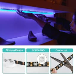 WS2812B LED Light DC5V Smart Pixel RGB Led Strip Light Individually Addressable IC IP30 IP65 IP67 Magic Tape Light Black PCB