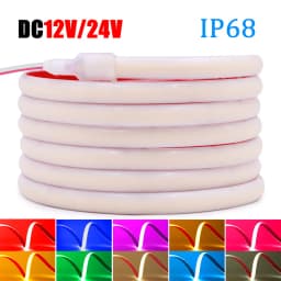 IP68 Waterproof COB LED Neon Strip Light 5m 10m 15m 20m 0.5m 12V 24V 320LED Flexible Tape Silicone Tube Lamp Liner Lighting RA90