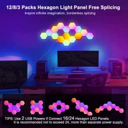 RGB LED Hexagon Light Bluetooth Indoor Wall Light APP Remote Control Night Light Computer Game Room Decoration Bedroom Bedside