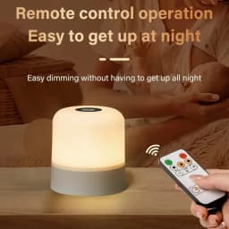 GGbingo 16 Colors LED Table Lamp - Touch & Remote Control Dimmable Rechargeable Bedside Night Lamp for Room Decor