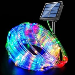 Solar Rope Lights Solar LED Light Path Deck Outdoor Garden Solar String Lights Waterproof Outdoor Lighting Strips 8 Light Modes
