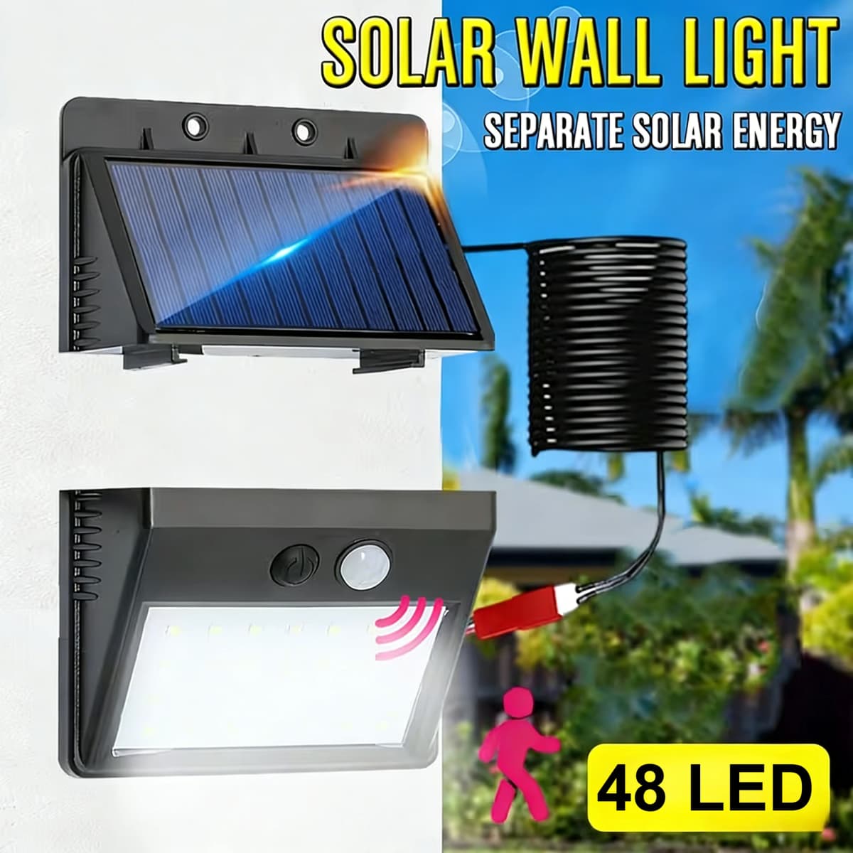 20/30/48LED Solar Lights Outdoor 3 Mode Waterproof Motion Sensor Security Lighting LED Wall Street Lamp for Garden Porch Light